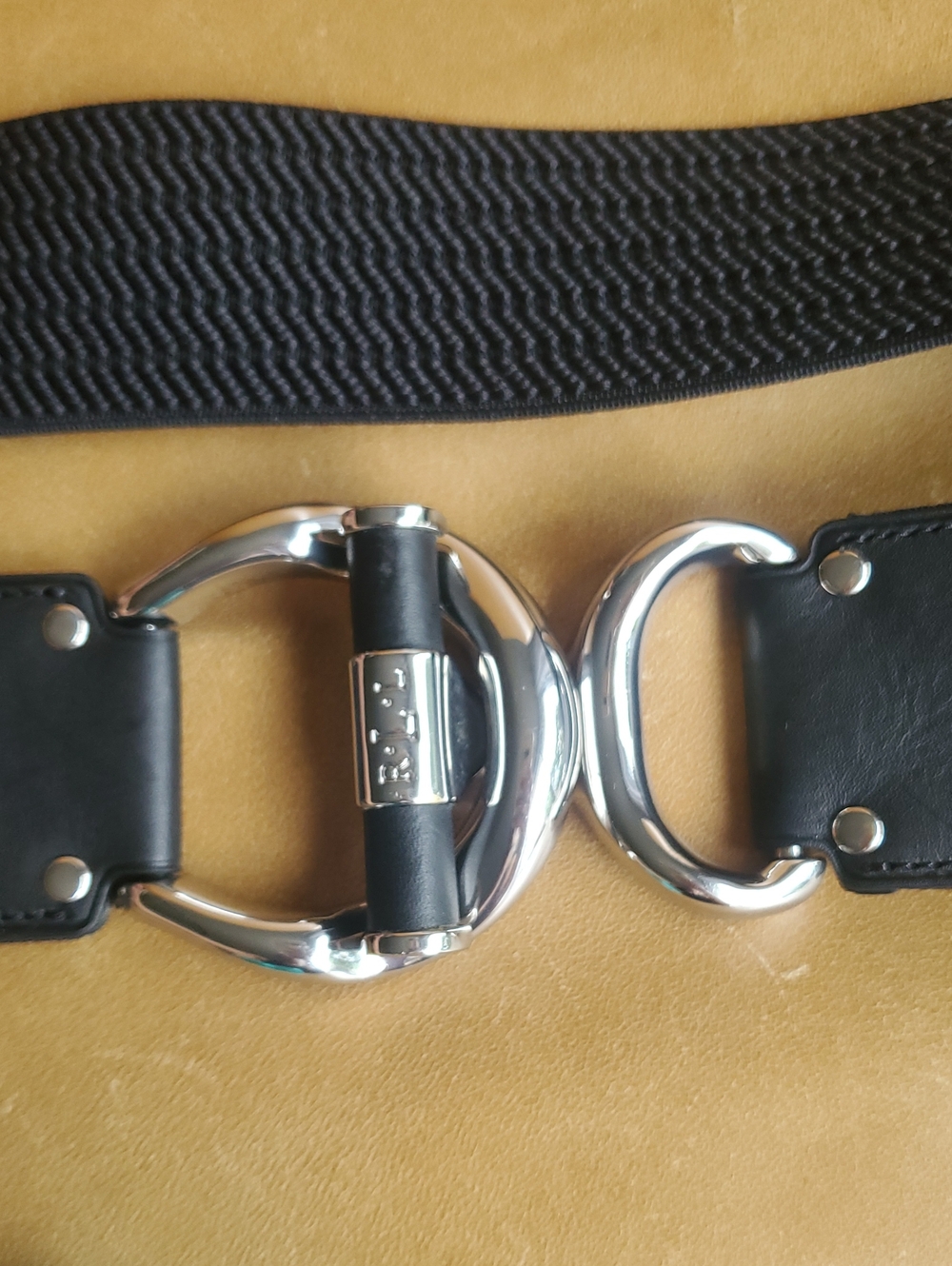 Ralph Lauren Stretch Belt With Toggle Stirrup Buckle